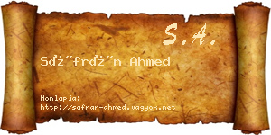 Sáfrán Ahmed névjegykártya